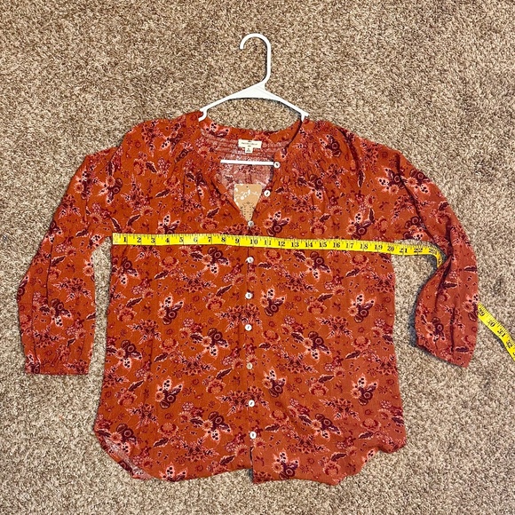 Mason & Belle, Rust Floral Blouse, NWT, Size: S - Picture 7 of 7